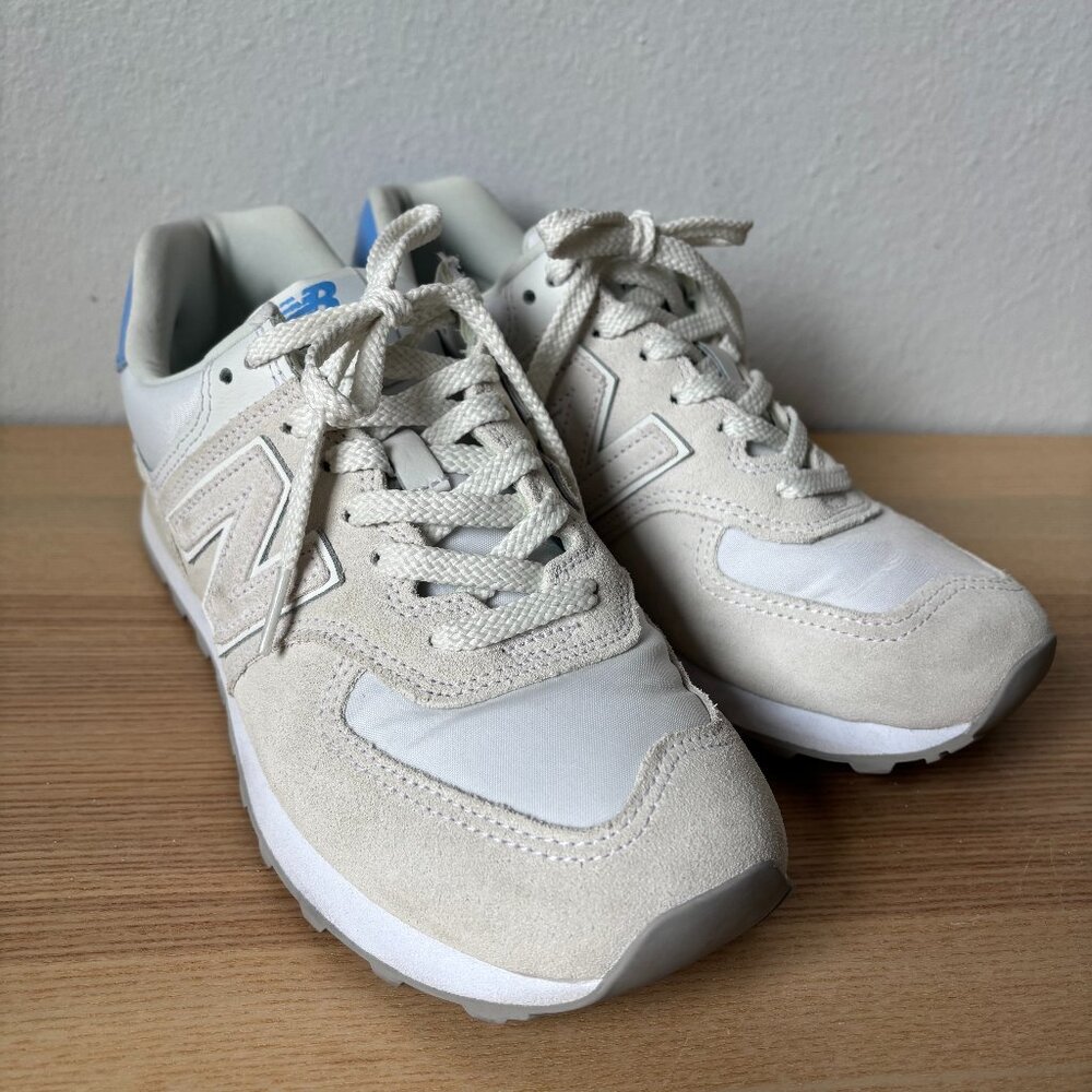 Women's New Balance 574 Sneakers - White, Blue, 9